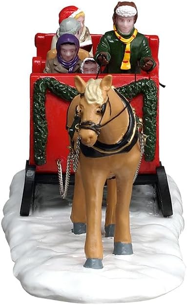 LEMAX Gita in slitta con canti natalizi "Caroling Sleigh Ride" H7.7x20.5x6.3 cm