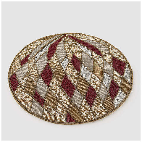 Set de table rond de Noël EDG Enzo de Gasperi avec diamants D36 cm