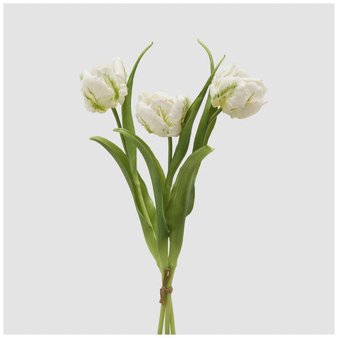 EDG Enzo de Gasperi Mazzo Tulipano(3) Parrot con foglie artificiale H40 cm 5 varianti(1 unità)