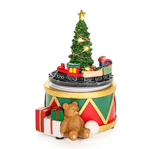 Nuvole di Stoffa Resin music box with LED and music "Bear Wonderland" 11.5x10.5xH15.5 cm