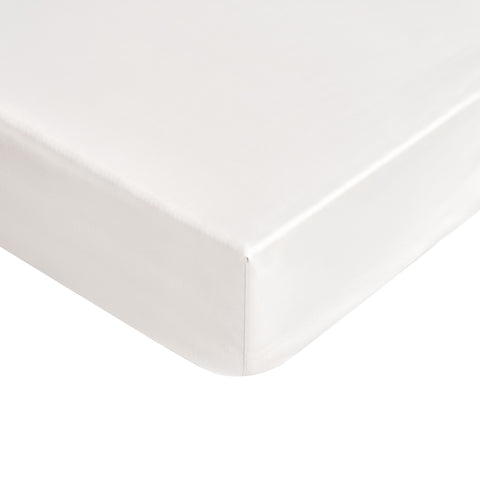 Bianco Perla Lenzuolo sotto singolo in cotone con angoli 2 federe "Onice" 90x200x30 cm