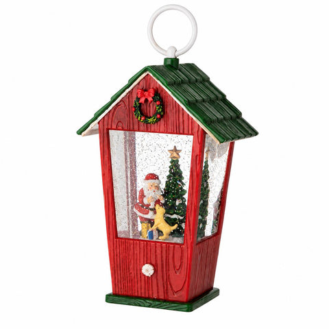 L'arte di Nacchi Cassetta con Babbo Natale luci led da appendere 13,5x11,5xH22 cm