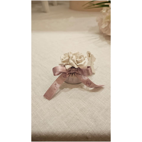 Fiori di Lena Saponcino da bagno con rose in ceramica bianca D4.5xH4.5 cm 6 varianti(1 unità) - Angelica Home Stabia