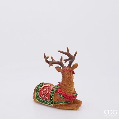 EDG Décoration renne figurine de Noël 23,5x13,5xH24 cm