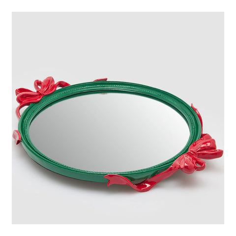 EDG Vassoio natalizio con specchio e fiocchi 51x39xH6 cm 3 varianti (1 unità)