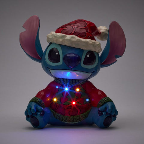 Enesco Disney Jim Shore Statuina di natale Stitch luci led 16x11xH17.5 cm