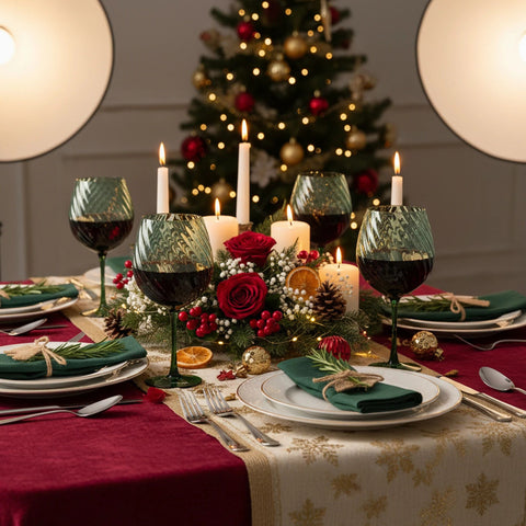 Fade Set 6 Calici da vino in vetro verde "Braies" 500 ml