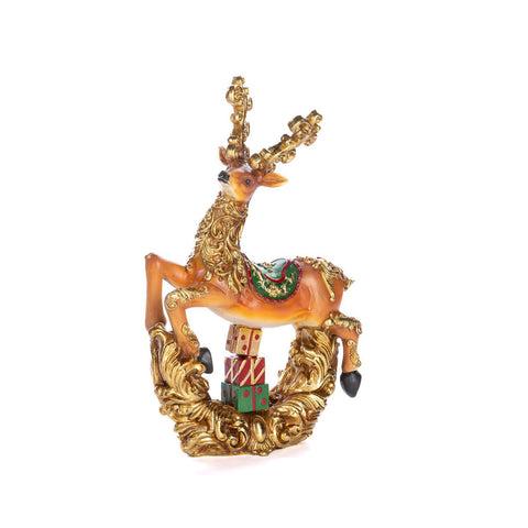 GOODWILL Statuina Renna di Natale in resina 34,5CM 2 varianti(1 unità)