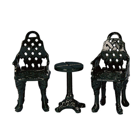 LEMAX Ensemble 3 pièces chaises et table en métal "Patio Bench" H4 cm
