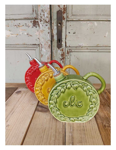 Virginia Casa Ampoule à huile en céramique, made in Italy "Osteria" 14xH14 cm