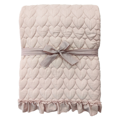 Couette d'hiver simple Blanc Mariclò rose « Sugar Heart » 180 x 260 cm