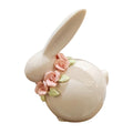 L'arte di Nacchi Coniglio pasquale in ceramica con rose 9.5xH12 cm - Angelica Home Stabia