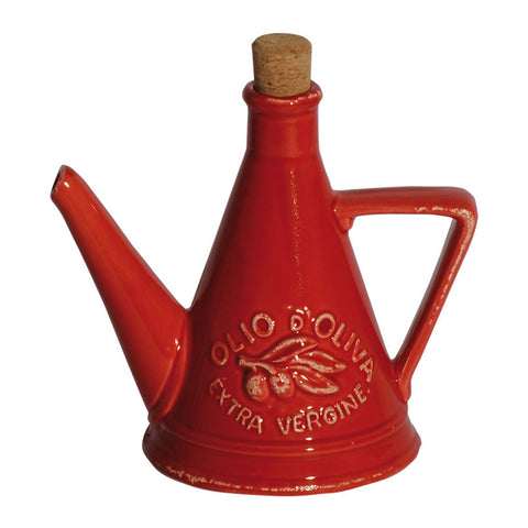 VIRGINIA CASA Huilier cône "Osteria" en céramique rouge fabriqué en Italie H16 cm