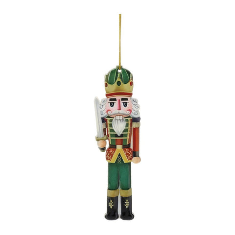 Hervit Nutcracker Soldier Ornament with Sword for Christmas Tree, Resin H13 cm