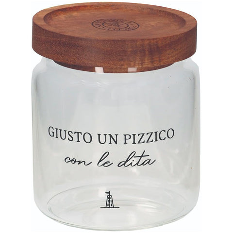 Pot à sel La Porcellana Bianca en verre borosilicaté "I Garbati" 400 ml