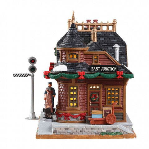 LEMAX LED illuminated building "East Junction Station" H18.5 x 23.3 x 14.3 cm