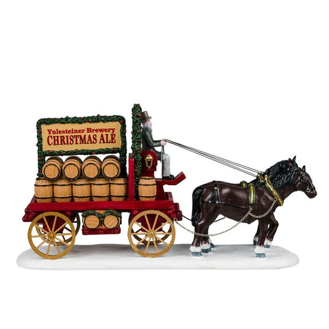 LEMAX Character Caravan with beer "Christmas Ale Delivery" in resin H14 x 25.5 x 8.5 cm