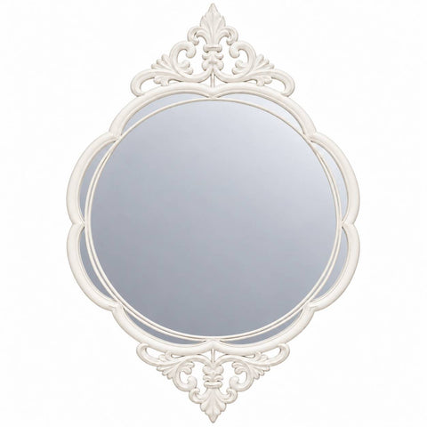 Mathilde M Specchio da parete in resina bianco anticato, Shabby Chic