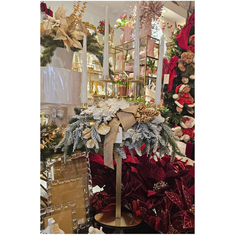 Grand bougeoir de Noël 4 lumières Lena's Flowers L48x20xH65 cm