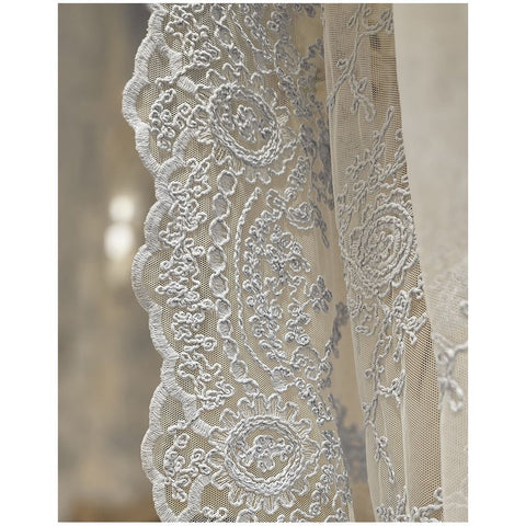Charme Set of 2 lace curtain panels "Maria Antonietta", Made in Italy 140x290 cm 2 variants (1pc)