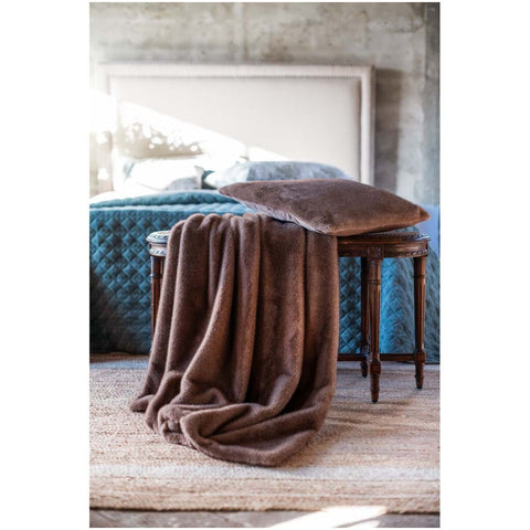 Plaid en fausse fourrure marron Blanc Mariclò 810 g/m² 140 x 170 cm