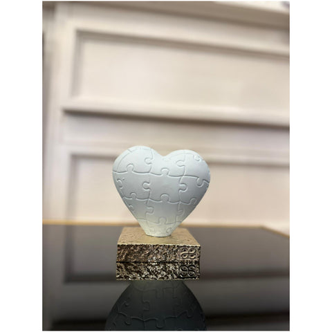 Chiaraela Decoro Cuore puzzle piccolo base oro 10x9.5 cm 4 varianti(1 unità)