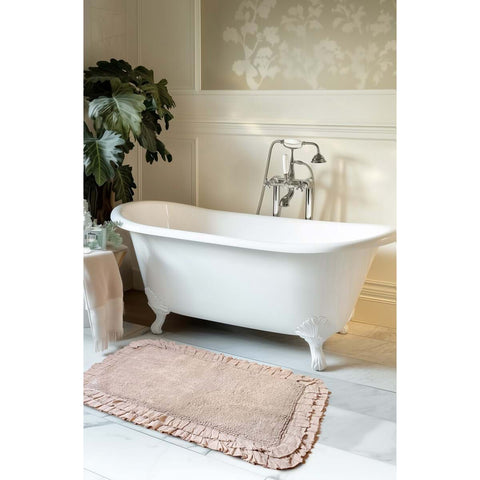 Blanc Mariclò Tappeto bagno in cotone rosa con doppia gala "Bagno Chiaro" 50x110 cm - Angelica Home Stabia