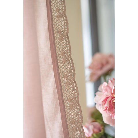 L'ATELIER 17 Rideau en pur coton avec crochet latéral "Nuage Crochet" 2 variantes 130x290 cm