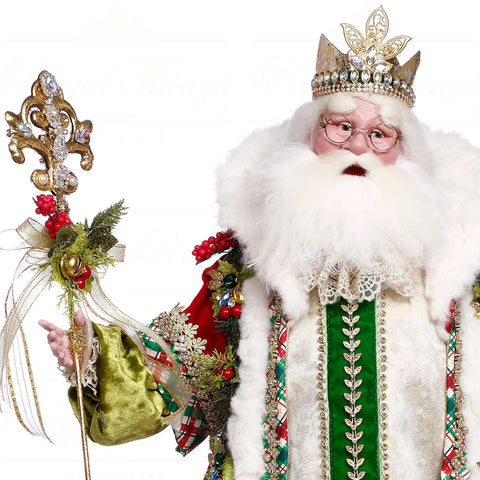 GOODWILL Mark Roberts Babbo Natale "Holly Old Santa Nick Doll" in resina H61 cm