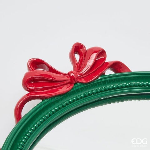 EDG Vassoio natalizio con specchio e fiocchi 37x29xH5 cm 3 varianti (1 unità)