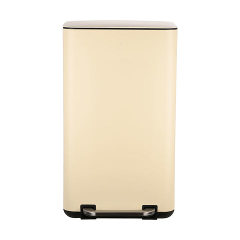 Estia Home Cestino / Pattumiera Spazzatura da cucina in metallo crema "Cubic" 30LT 36.2x33.5xH62 cm