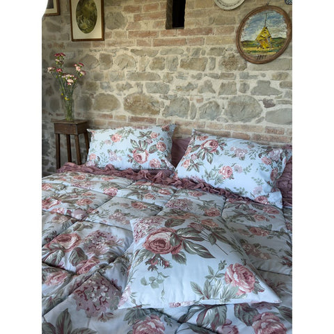 L'Atelier 17 Couette simple fleurs Shabby "Zaira" 180x260 cm