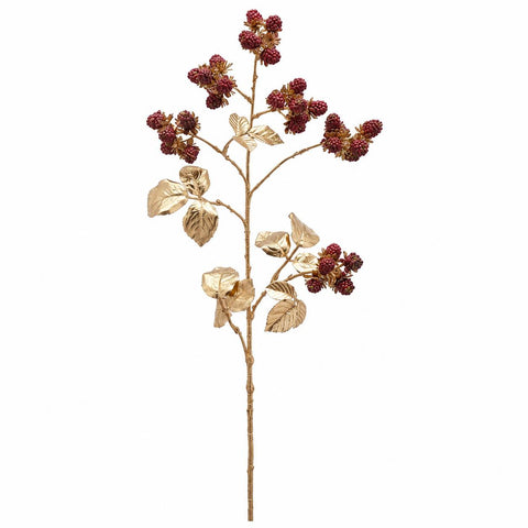 Edg - Enzo De Gasperi Ramo artificiale more con foglie oro H78 cm 2 varianti (1 unità)