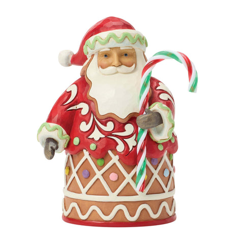 Enesco Statuina Babbo Natale con bastoncino di zucchero 10.5x7xH13.5 cm