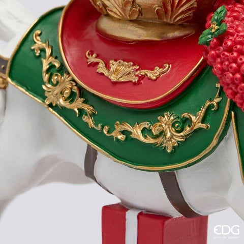 EDG Cavallo a dondolo con decori in poliresina 36,5x13xH43,5 cm