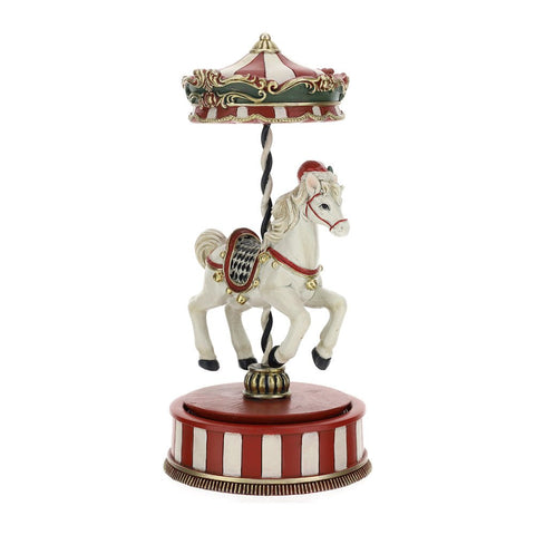 Hervit Christmas Decoration Carousel Figurine with Horse in Resin 12xH24 cm