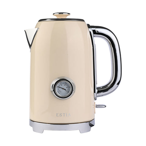 Estia Home Bollitore elettrico in acciaio inox crema "Epoque Retrò" 2200w 1.7lt