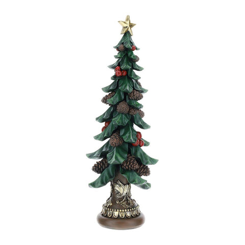 Hervit Statuina natalizia albero di natale in resina verde H41 cm