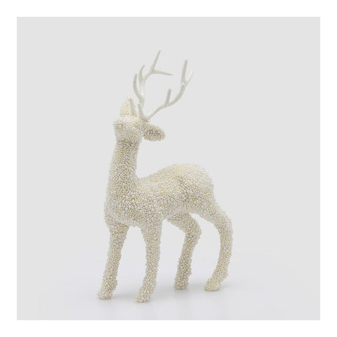 EDG Statuina natalizia Renna con perle bianco 29x14xH51 cm