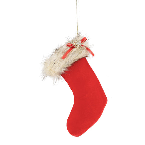 GOODWILL Tree decoration, Christmas stocking in fabric 18 cm 2 variants (1pc)