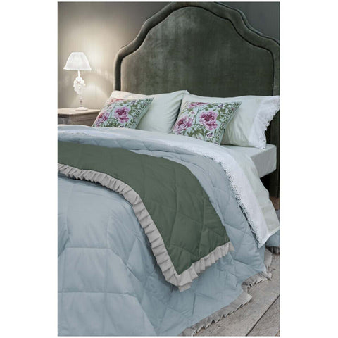 Blanc Mariclò Couette double hiver double face "Collection Bicolor" 260x260 cm