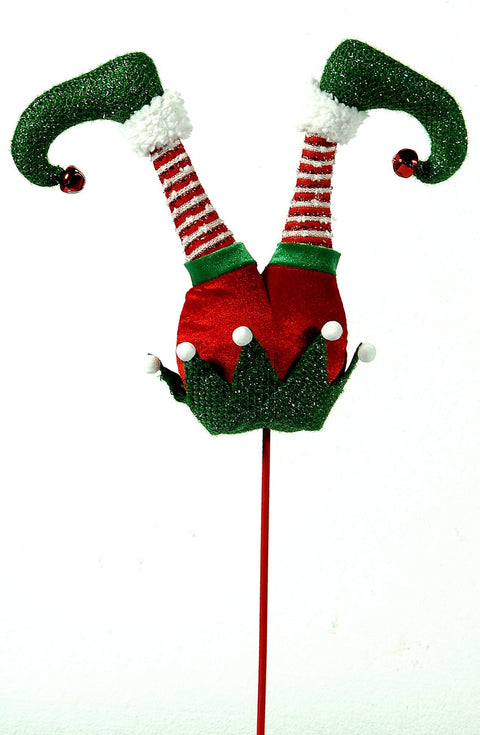 VETUR Décoration de Noël pattes d'elfe aux chaussures rouges et vertes H81cm