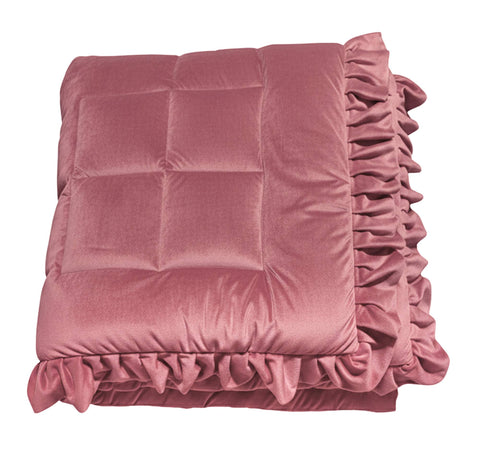Blanc Mariclò Trapunta matrimoniale invernale in velluto rosa malva "Diamante" 260x260 cm