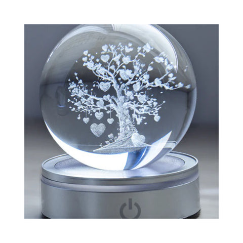 Hervit Sfera Crystal in cristallo Albero della vita disegno 3D D10 cm - Angelica Home Stabia