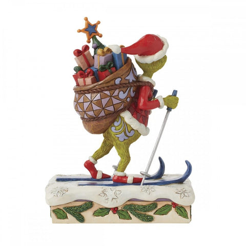 Enesco Statuina natalizia Grinch con sci "Jim Shore" 8x12xH17 cm