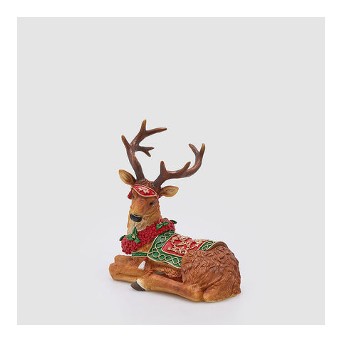 EDG Décoration renne figurine de Noël 23,5x13,5xH24 cm