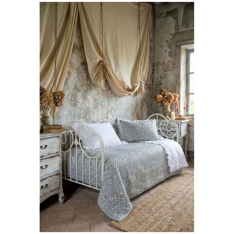 Blanc Mariclò "Hiver Fleuri" Green Floral Single Winter Quilt 180x260 cm