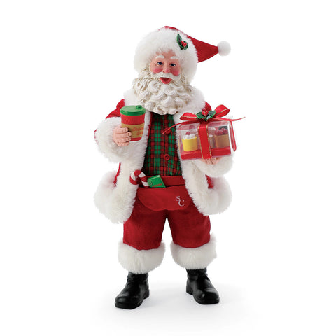 Département 56 Père Noël « Pause-café » en résine 12x14xH26 cm