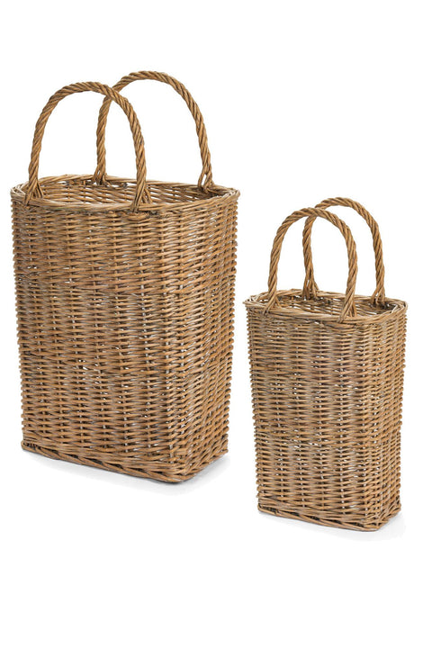 Nuvole di Stoffa Set 2 Cesti in vimini con manico "PePen" H30/40.5 cm
