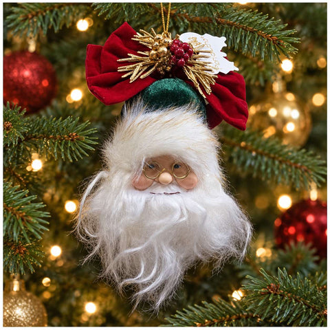 Fiori di Lena Decoro Babbo Natale per albero + busta regalo H18 cm